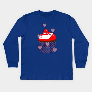 LOVE And Cupcakes Lover - Cute Cupcake Art Kids Long Sleeve T-Shirt